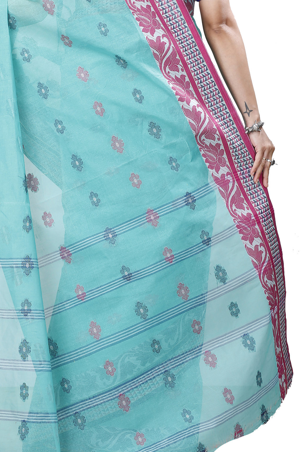 See Green Pure Cotton Raina Tant Saree (997)